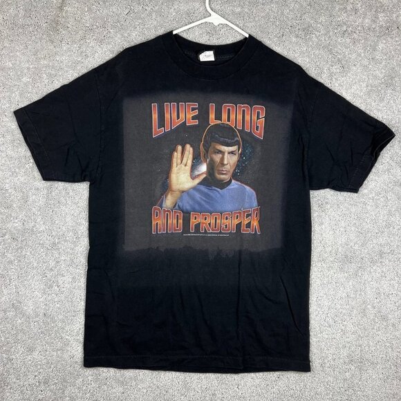 Men's Star Trek Spock  “Live Long And Prosper” 2008 Black Shirt Size‎ Large - Picture 1 of 8